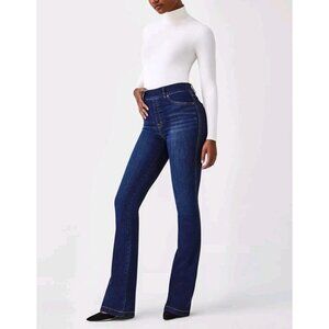 Spanx Stretch Denim Flare Jeans (Size M) Midnight Dark Wash Pull On 20327R